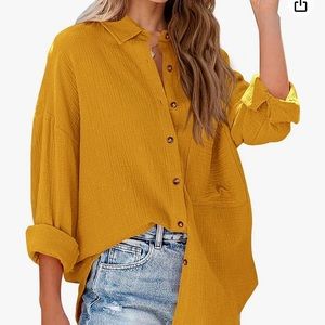 Mustard button up shirt